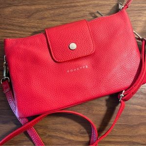 Beautiful Women’s Genuine Leather over shoulder purse Fouetté Red Made In 🇮🇹
